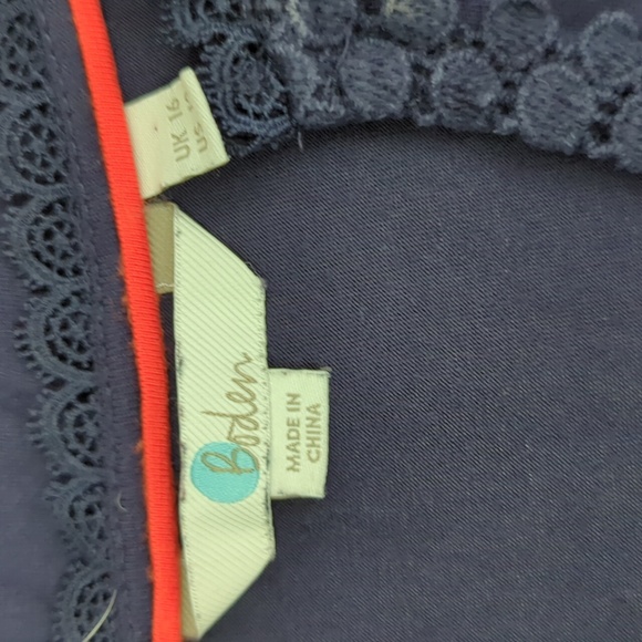 Boden V-neck Navy Blouse with Lace Detail - Picture 4 of 9